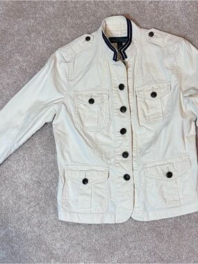 Lauren Ralph Lauren Cream Jacket with Navy Trim
